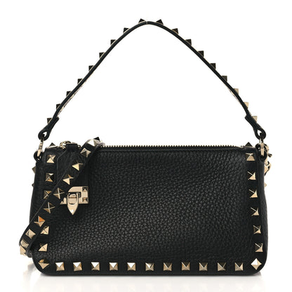 Valentino Garavani Grained Calfskin Small Rockstud Crossbody Bag Black 1 of 8
