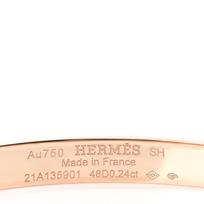 Hermes 18K Rose Gold Diamond PM Collier De Chien Bracelet SH 4 of 5