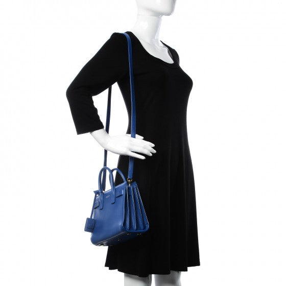 Saint Laurent Calfskin Nano Sac De Jour Royal Blue 2 of 12