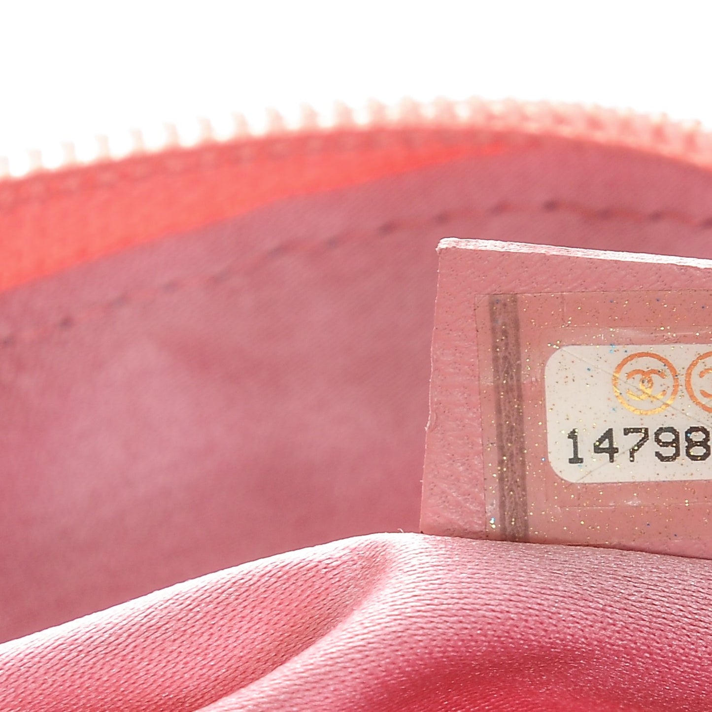 Lambskin Camellia Cosmetic Case Pink
