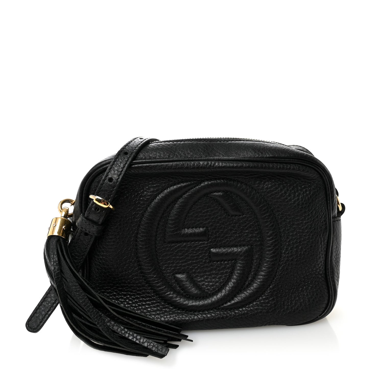 Pebbled Calfskin Soho Disco Bag Black