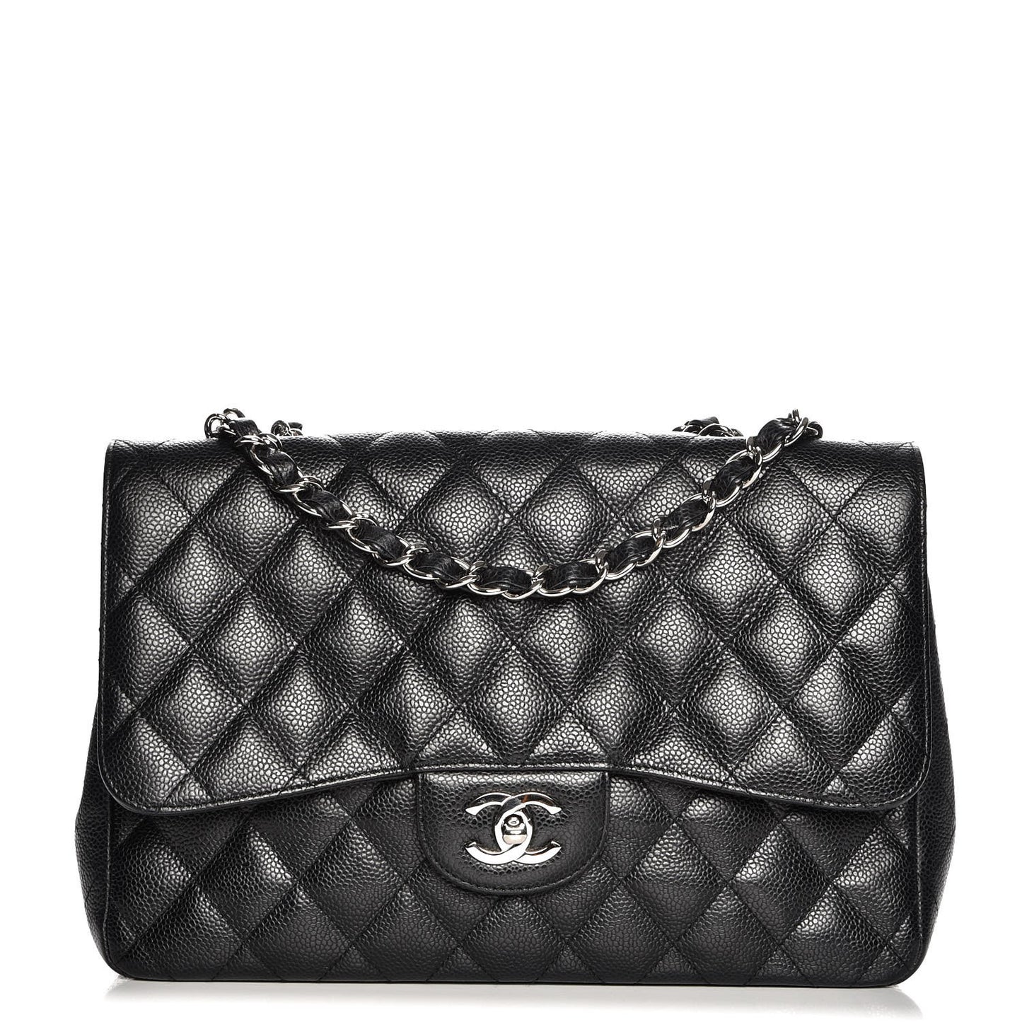 Caviar Quilted Jumbo Single Flap Black