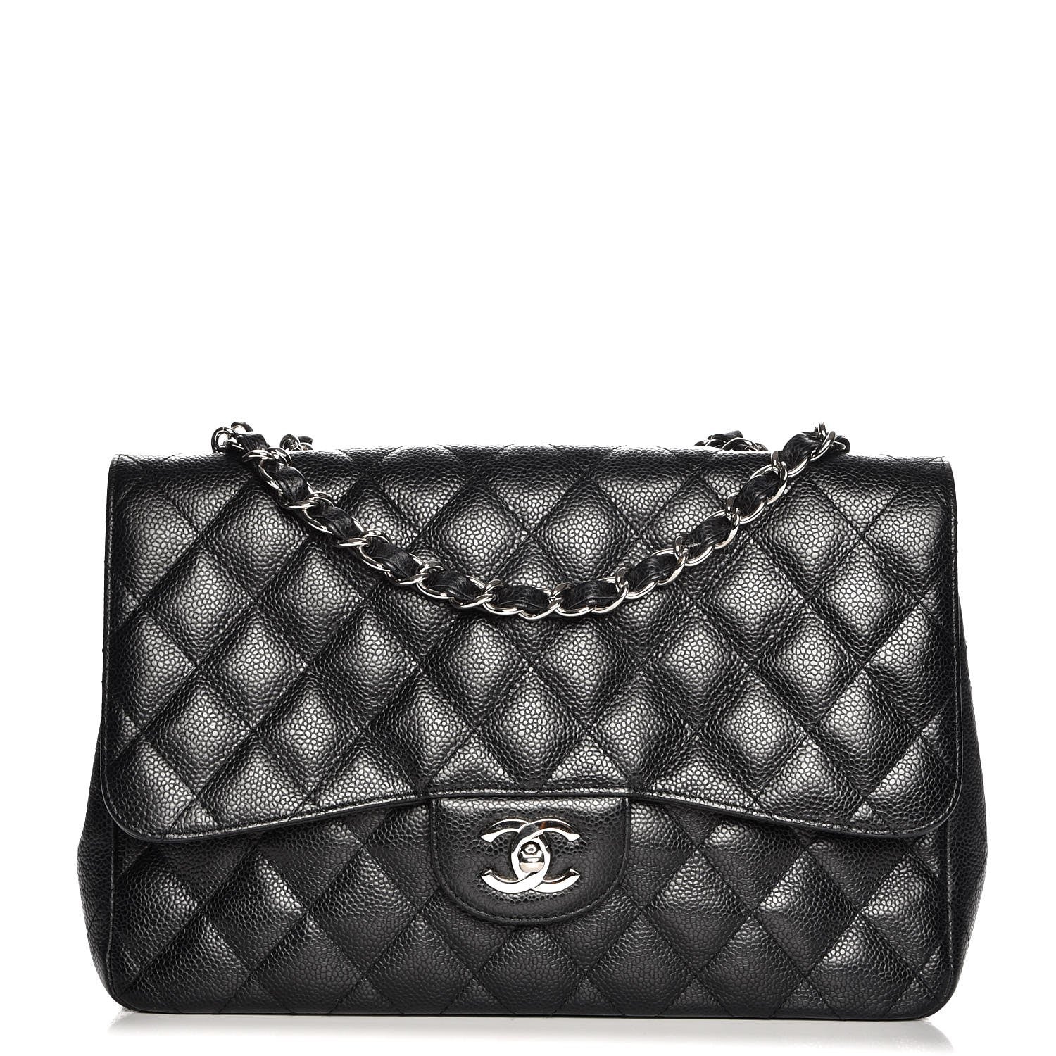 Chanel Caviar Quilted Jumbo Single Flap Black 1 of 7