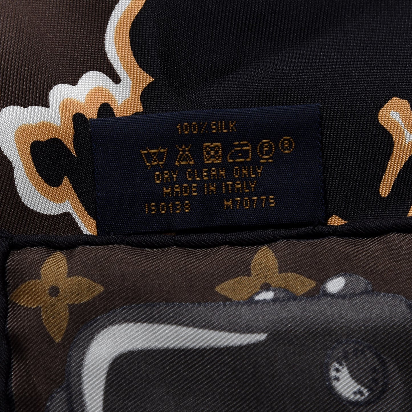 Silk Monogram LV World Square Scarf Brown