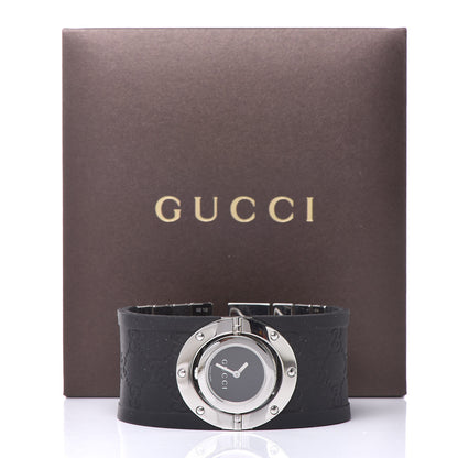Gucci Stainless Steel Rubber 33mm Twirl Quartz Watch Black 6 of 6