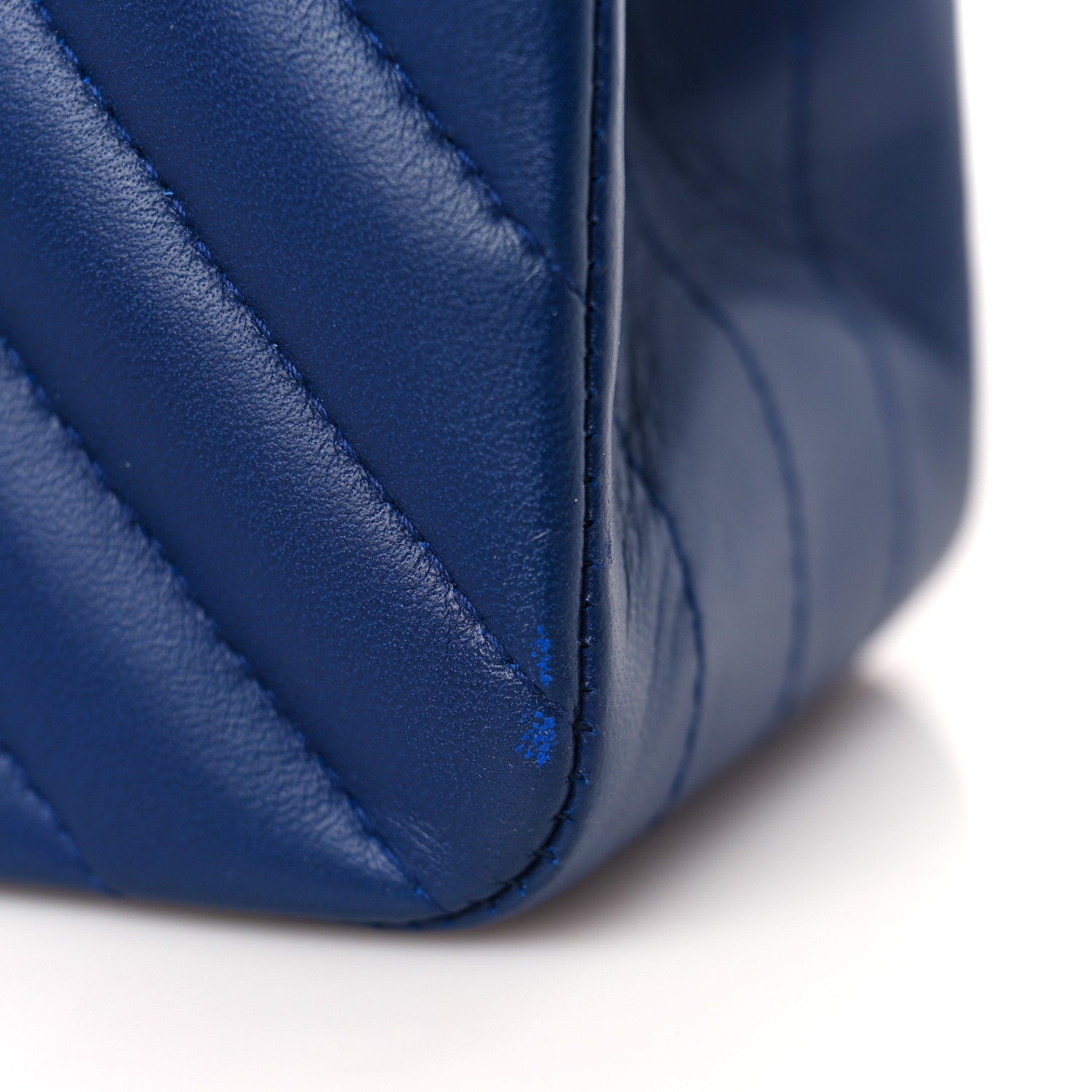 Chanel Lambskin Chevron Quilted Medium Double Flap Blue 11 of 11