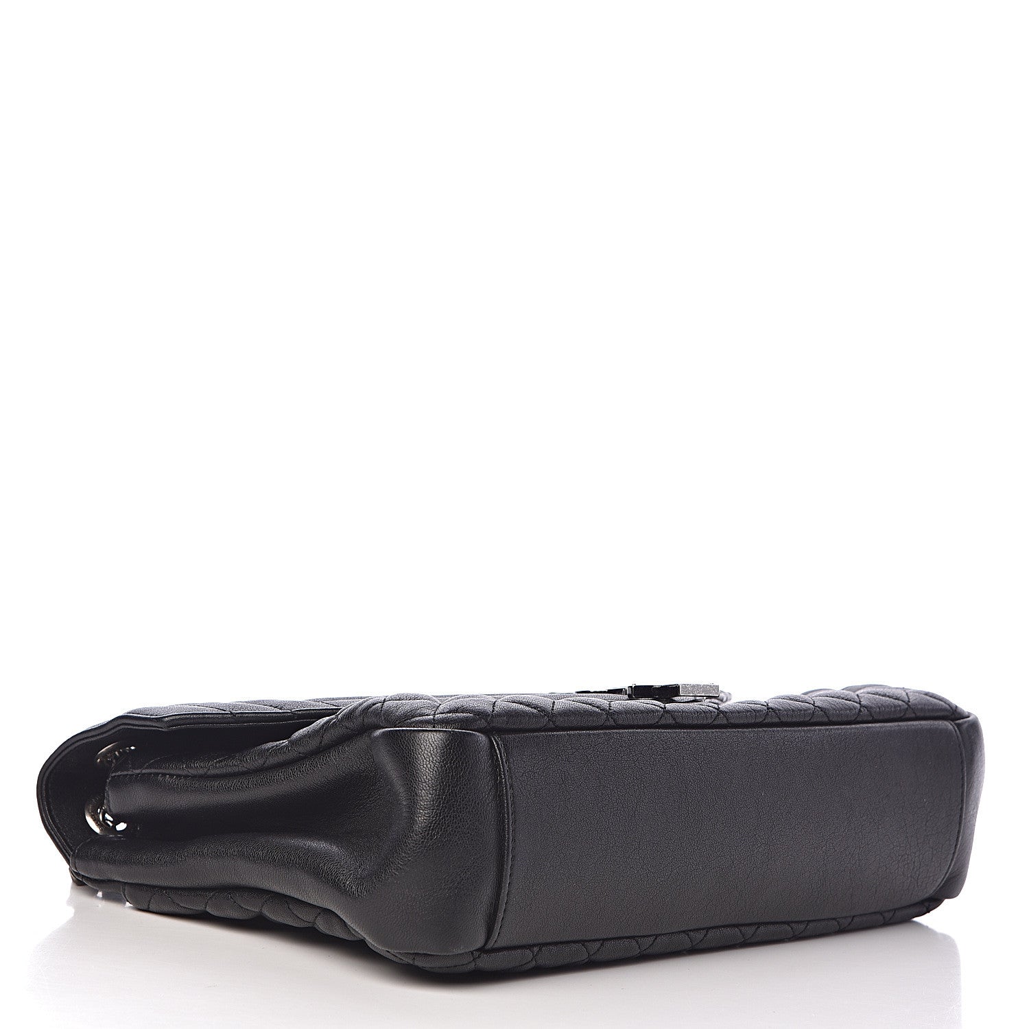 Saint Laurent Calfskin Mixed Matelasse Triquilt Large Monogram Satchel Black 4 of 10