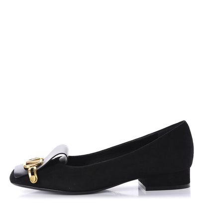 Valentino Garavani Suede Vlogo Club Loafers 37.5 Black 1 of 10