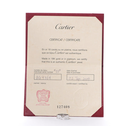 Cartier 18K White Gold 6.5mm Logo De Ring 50 5.25 6 of 6