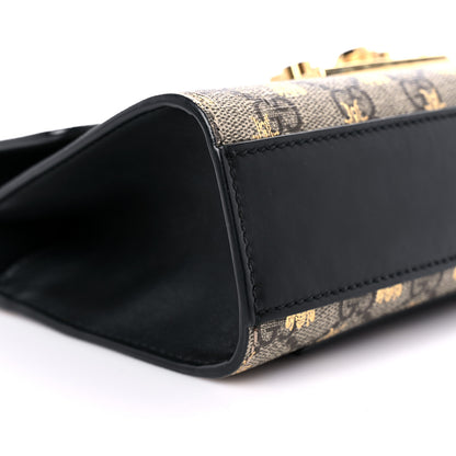 Gucci GG Supreme Monogram Bees Small Padlock Shoulder Bag Black 8 of 14