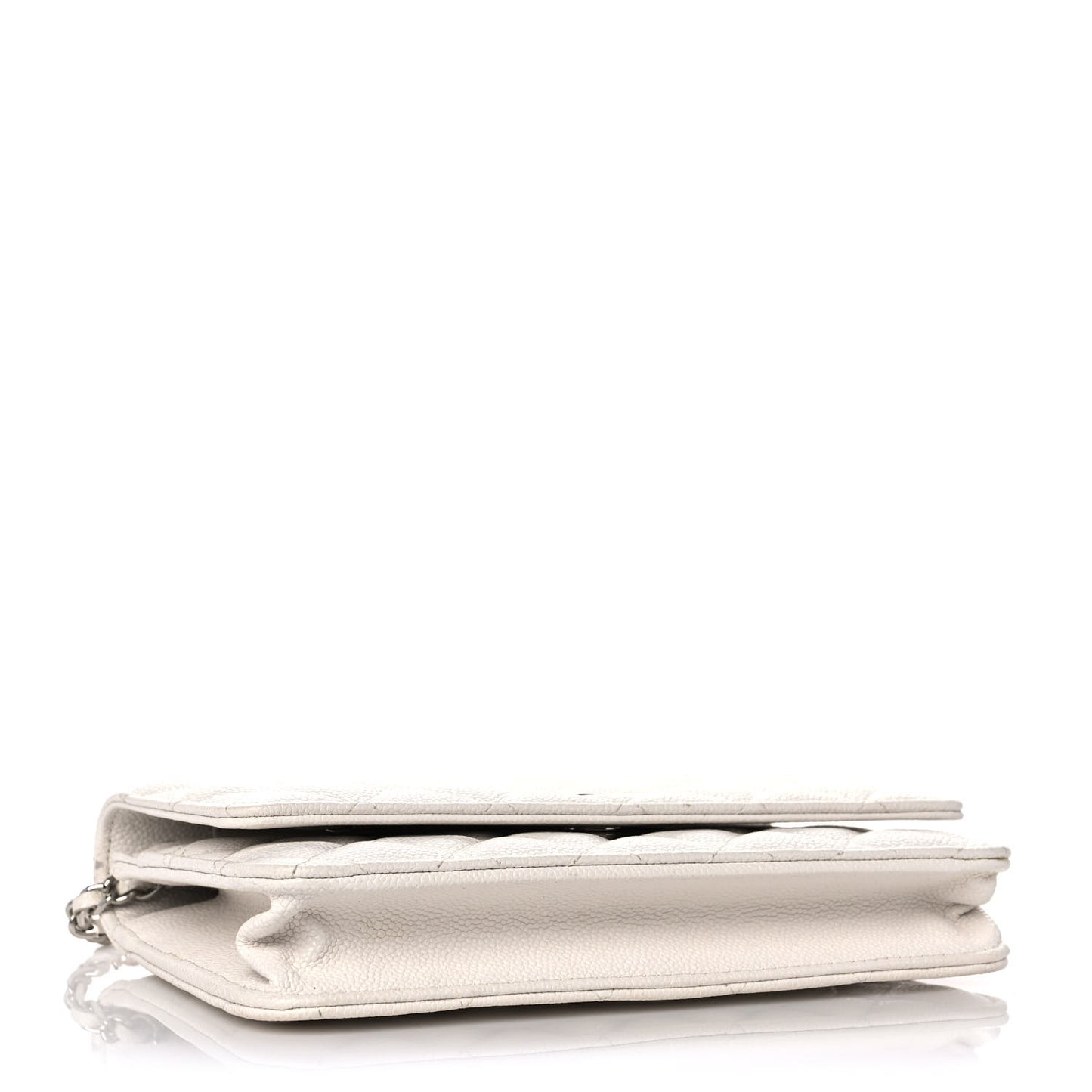 Caviar Quilted Wallet On Chain WOC White