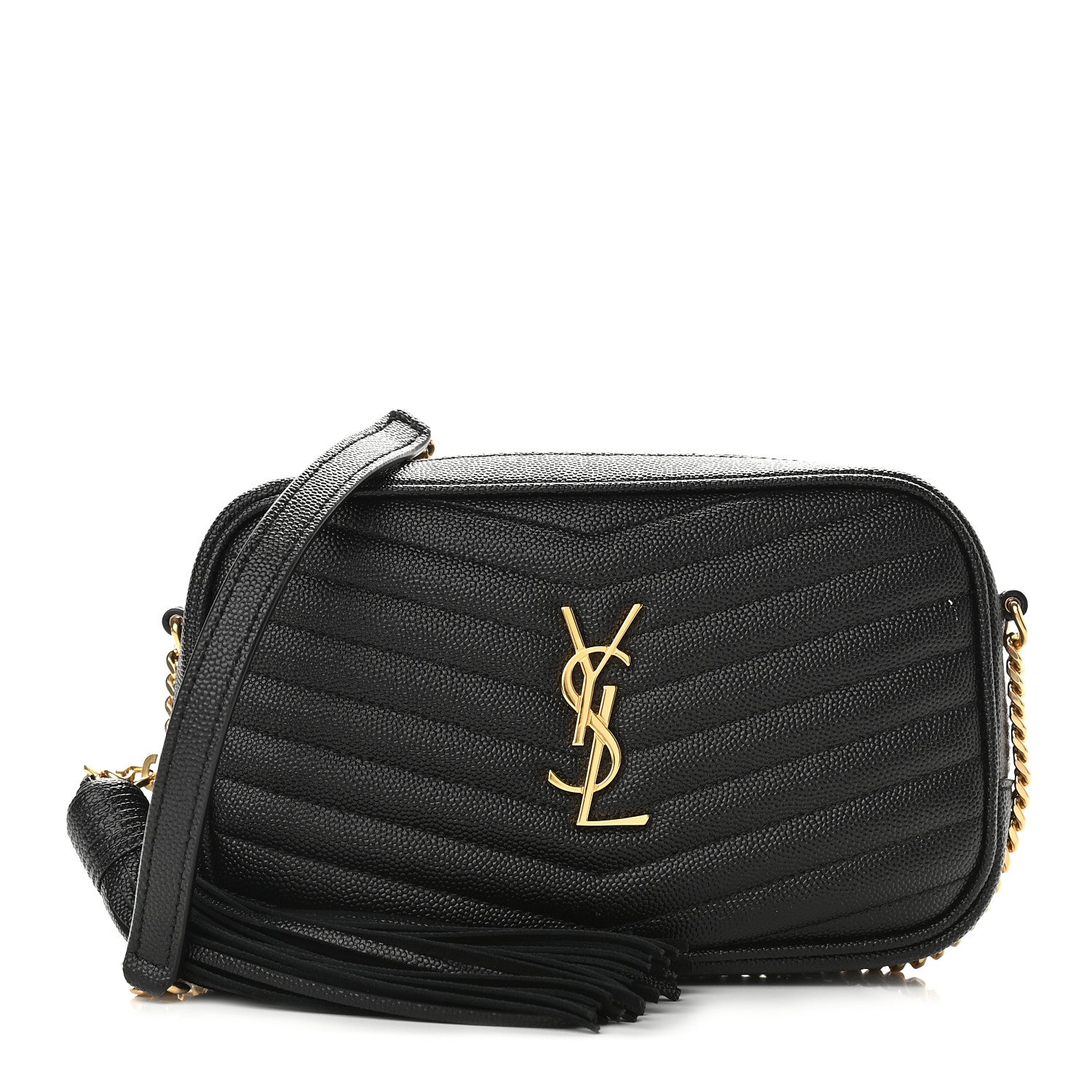 Saint Laurent Grain De Poudre Matelasse Monogram Mini Lou Camera Bag Black 1 of 8