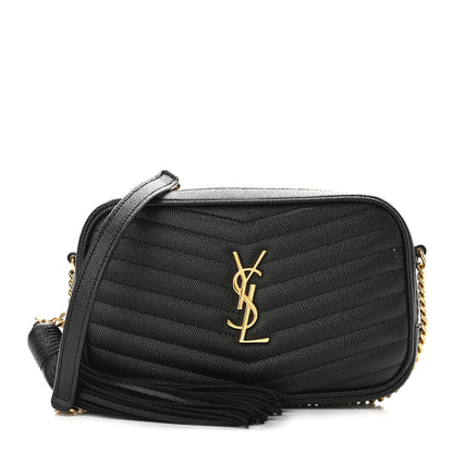 Saint Laurent Grain De Poudre Matelasse Monogram Mini Lou Camera Bag Black 1 of 8