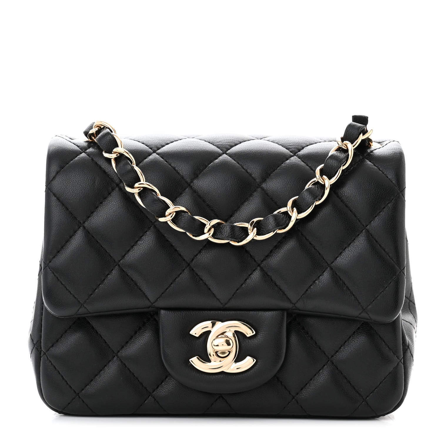 Chanel Lambskin Quilted Mini Square Flap Black 1 of 11