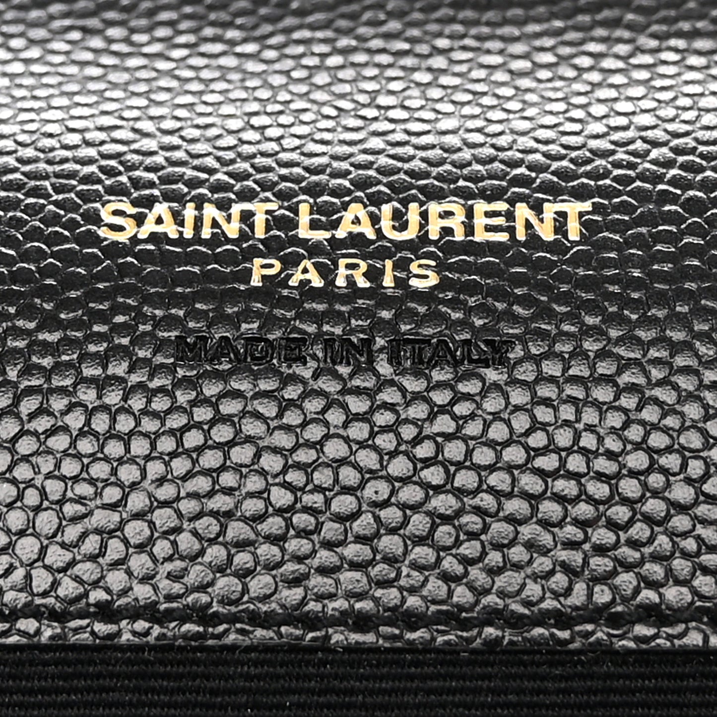 Grain De Poudre Matelasse Chevron Monogram Envelope Clutch Black