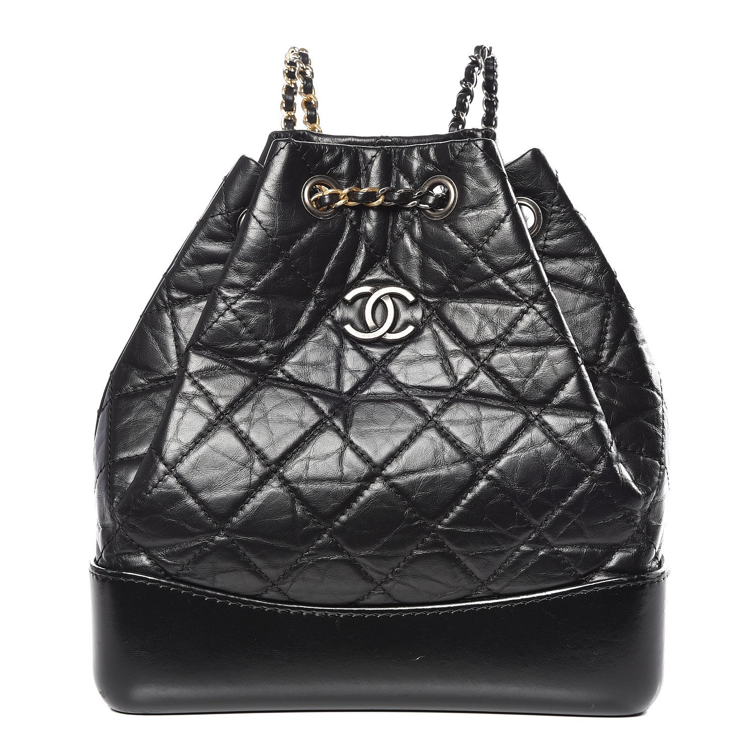 Chanel Aged Calfskin Quilted Gabrielle Backpack Black 1 of 10