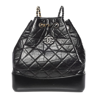Chanel Aged Calfskin Quilted Gabrielle Backpack Black 1 of 10