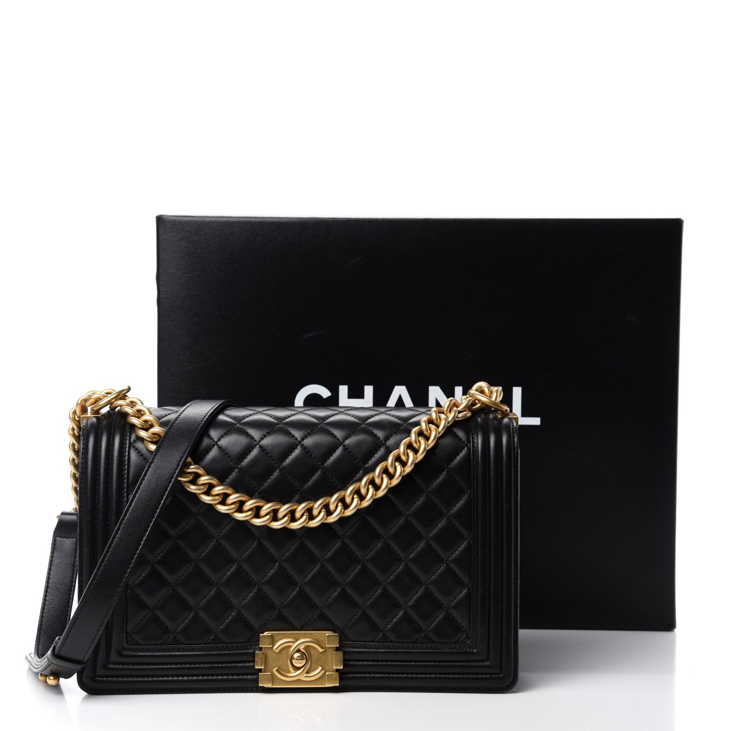 Chanel Lambskin Quilted New Medium Boy Flap Black 16 of 16