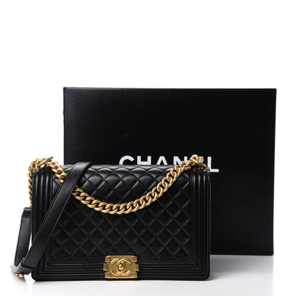 Chanel Lambskin Quilted New Medium Boy Flap Black 16 of 16