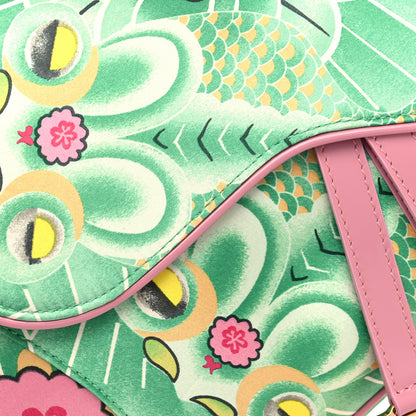 Christian Dior CHRISTIAN DIOR Satin Tassel Koi Saddle Bag Green Pink 8 of 10