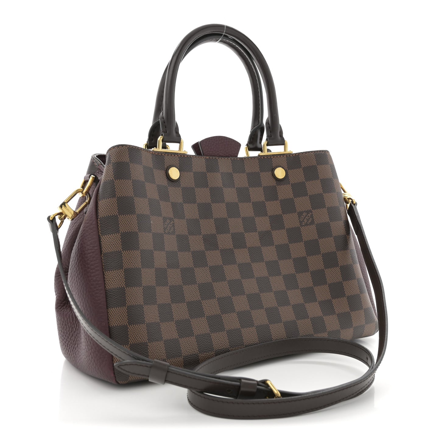 Damier Ebene Cuir Taurillon Brittany Bordeaux