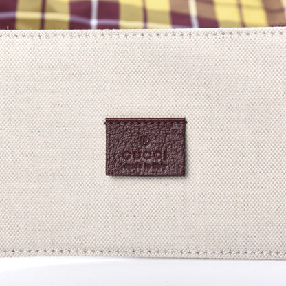 Gucci Nylon Checked Logo Vertical Tote Yellow 6 of 10