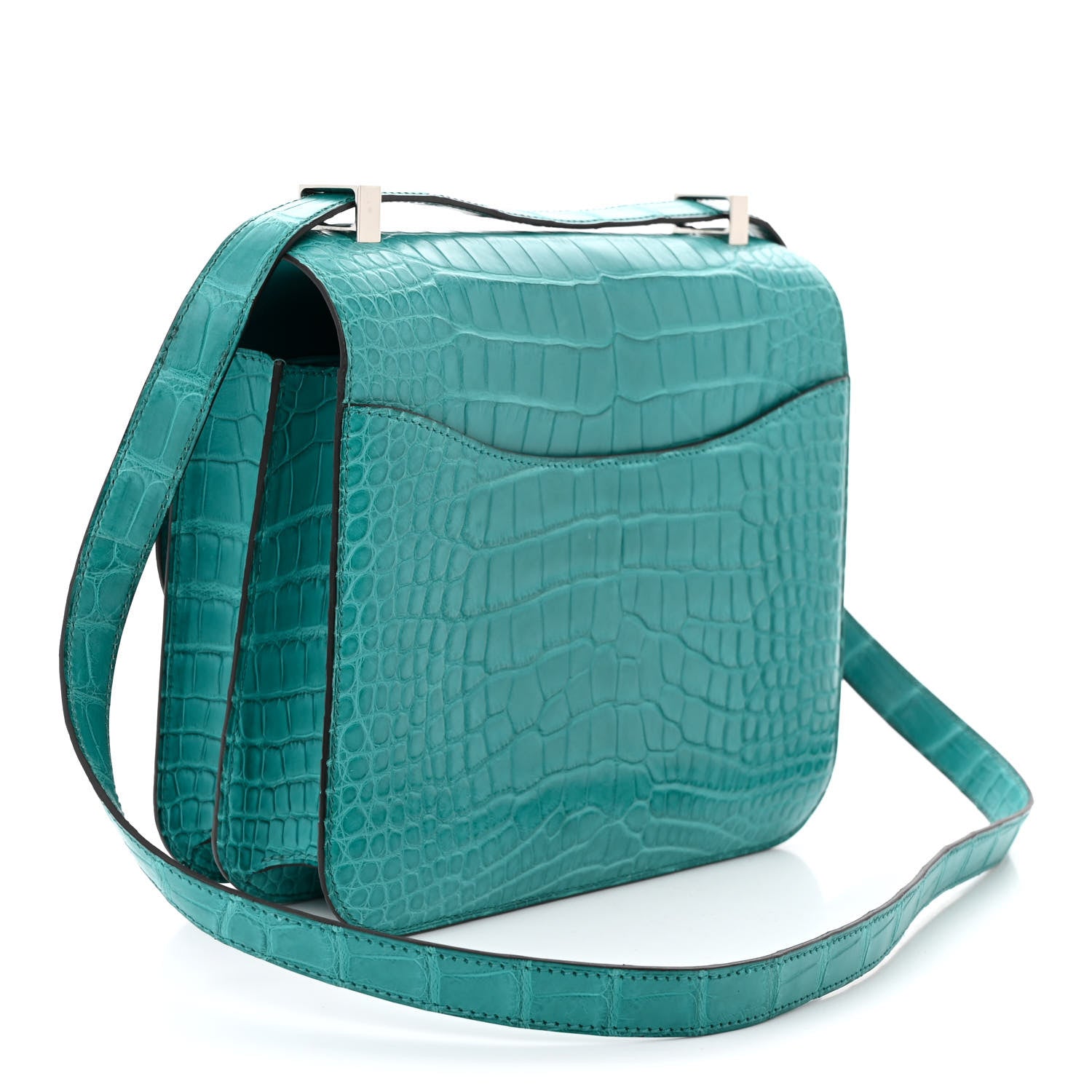 Hermes Matte Alligator Constance 24 Bleu Paon 3 of 11