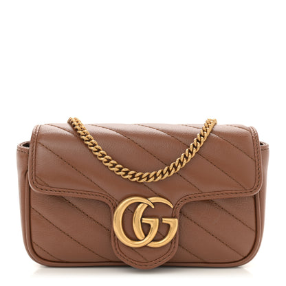 Gucci Azalea Calfskin Matelasse Diagonal Super Mini GG Marmont Shoulder Bag Cuir 1 of 11