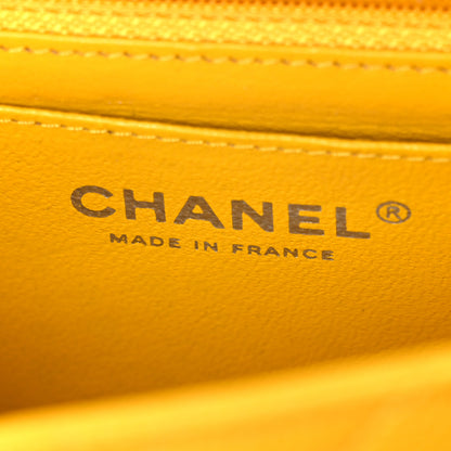 Chanel Caviar Chevron Quilted Mini Rectangular Flap Yellow 6 of 10
