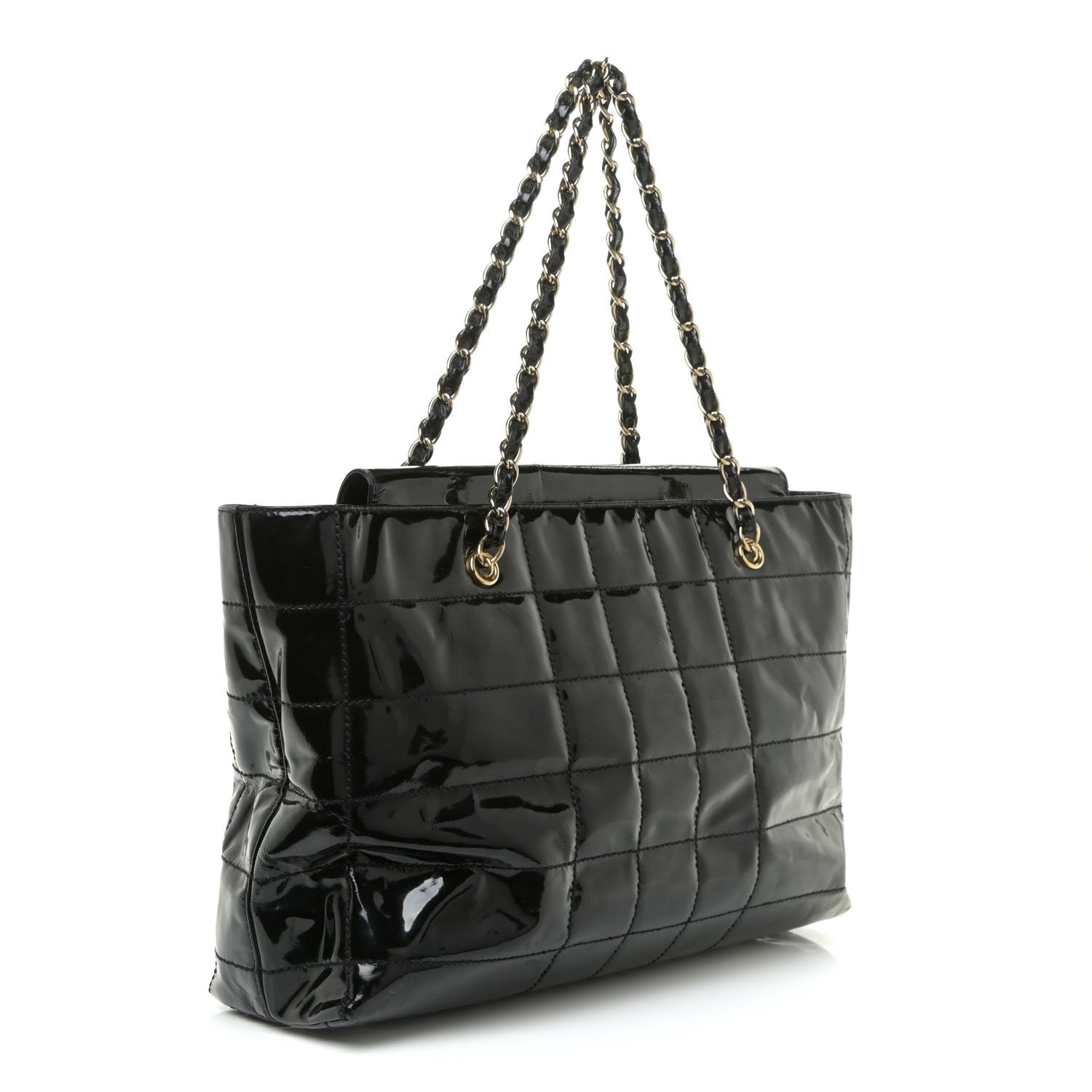 Chanel Patent Chocolate Bar CC Tote Black 2 of 23