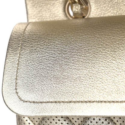 Chanel Metallic Lambskin Perforated Medium Double Flap Gold 12 of 12