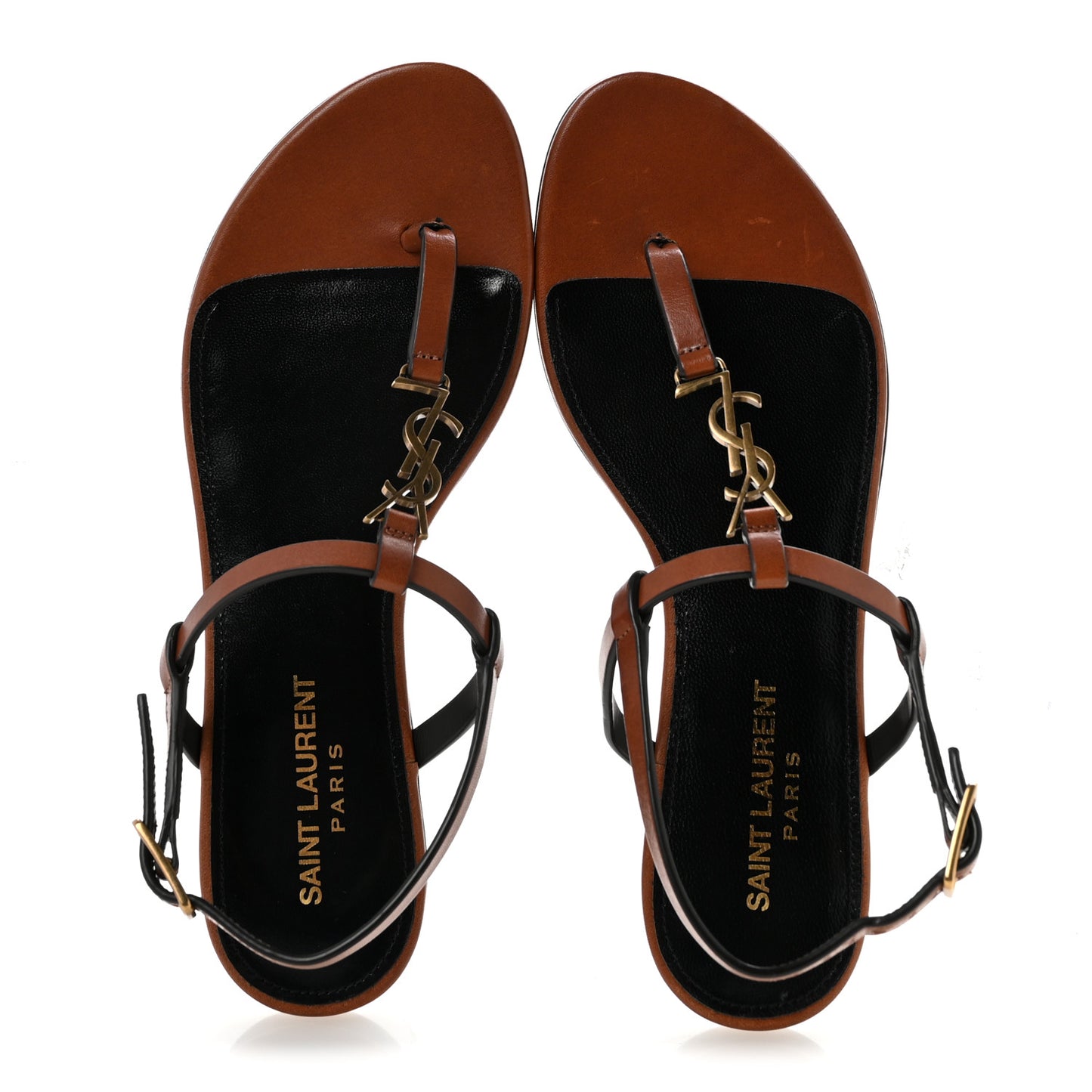 Calfskin Maine Cassandra Monogram 05 Sandals 35.5 New Papaya