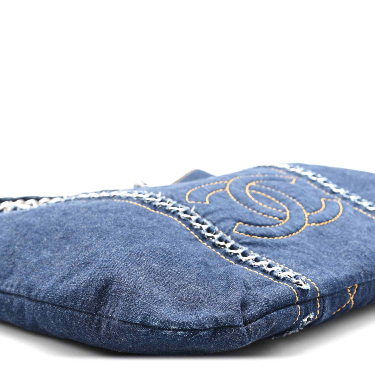 Chanel Denim Quilted Luxe Ligne Tote Blue 9 of 12