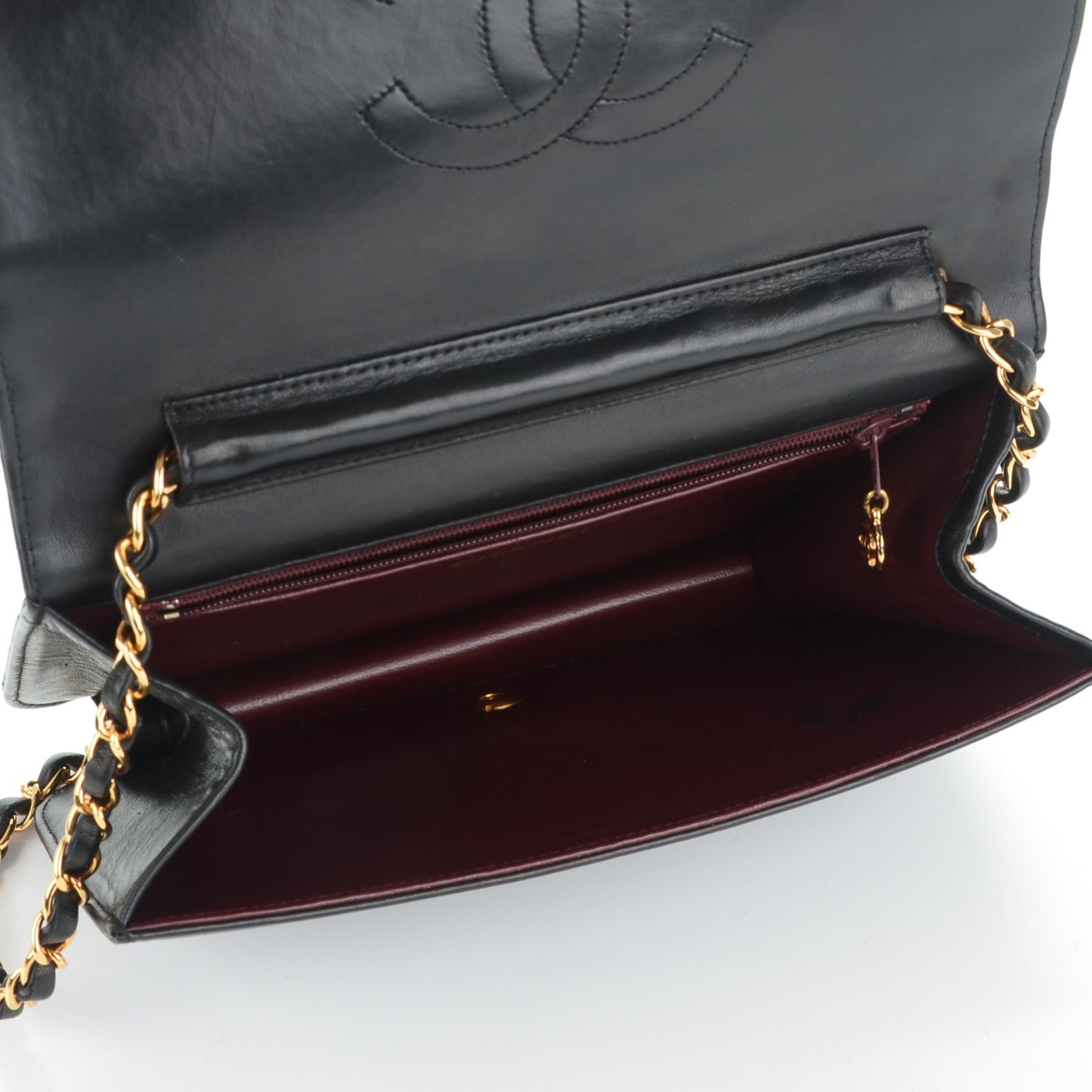 Lambskin Quilted Small Single Flap Black