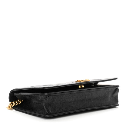Chanel Caviar Quilted Boy Wallet On Chain WOC Black 4 of 14