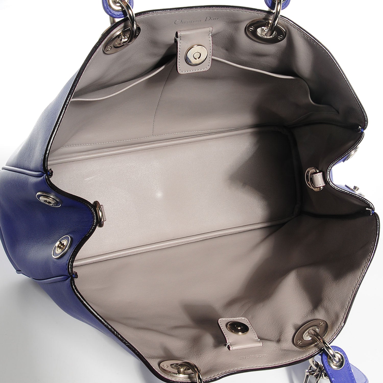 Christian Dior Smooth Calfskin Large Diorissimo Tote Blue Sapphire 5 of 10
