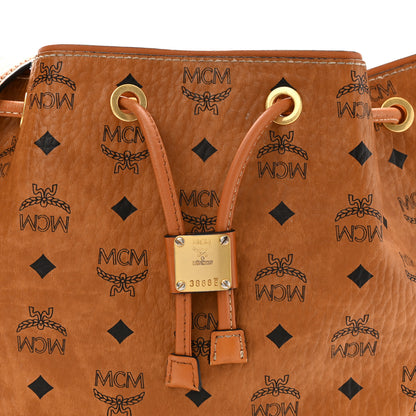 MCM Visetos Small Soft Berlin Drawstring Bucket Bag Cognac 8 of 12