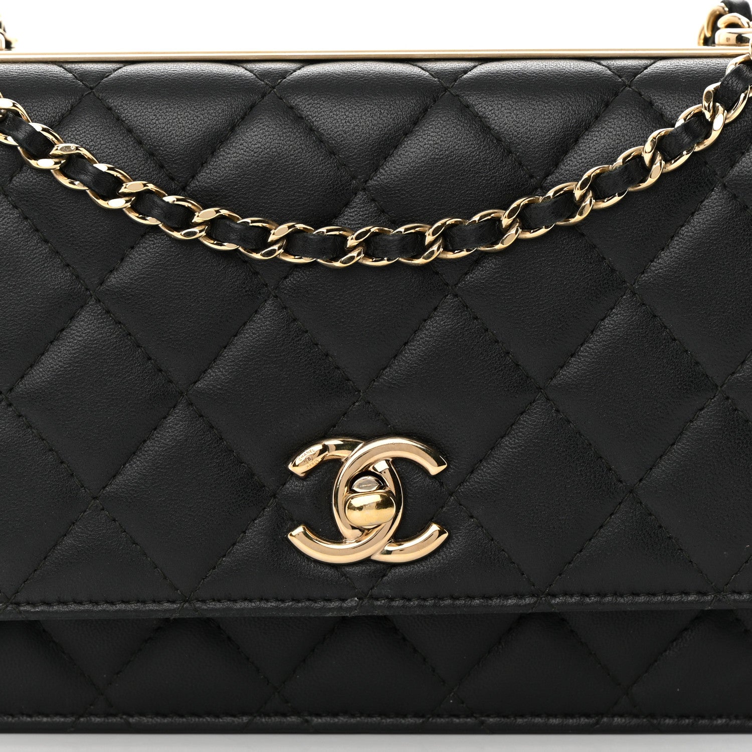 Chanel Lambskin Quilted Trendy CC Wallet On Chain WOC Black 9 of 16
