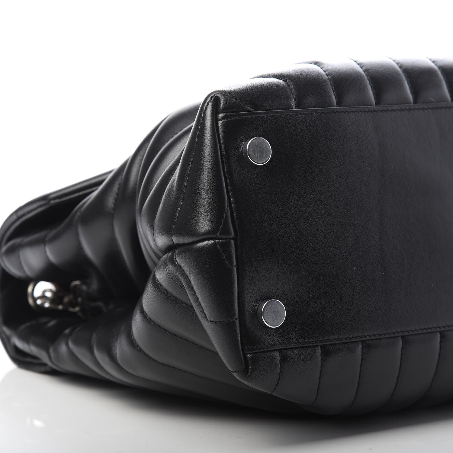 Saint Laurent Calfskin Y Quilted Monogram Large Loulou Chain Satchel Black 9 of 13