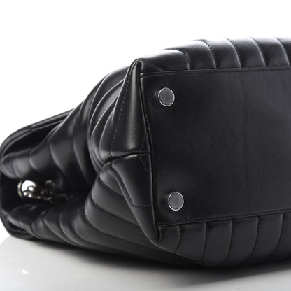 Saint Laurent Calfskin Y Quilted Monogram Large Loulou Chain Satchel Black 9 of 13
