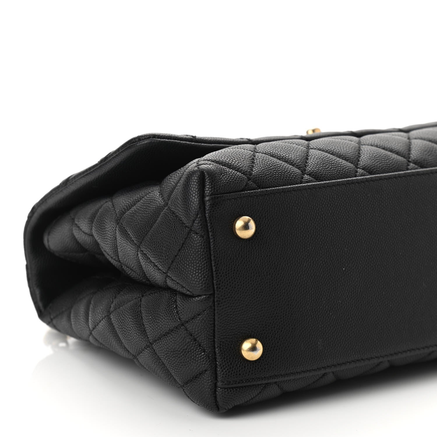 Chanel Caviar Lizard Embossed Quilted Small Coco Handle Flap Black 9 of 11