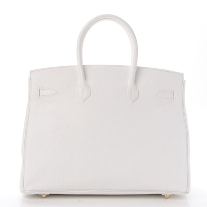 Hermes Taurillon Clemence Birkin 35 White 4 of 34