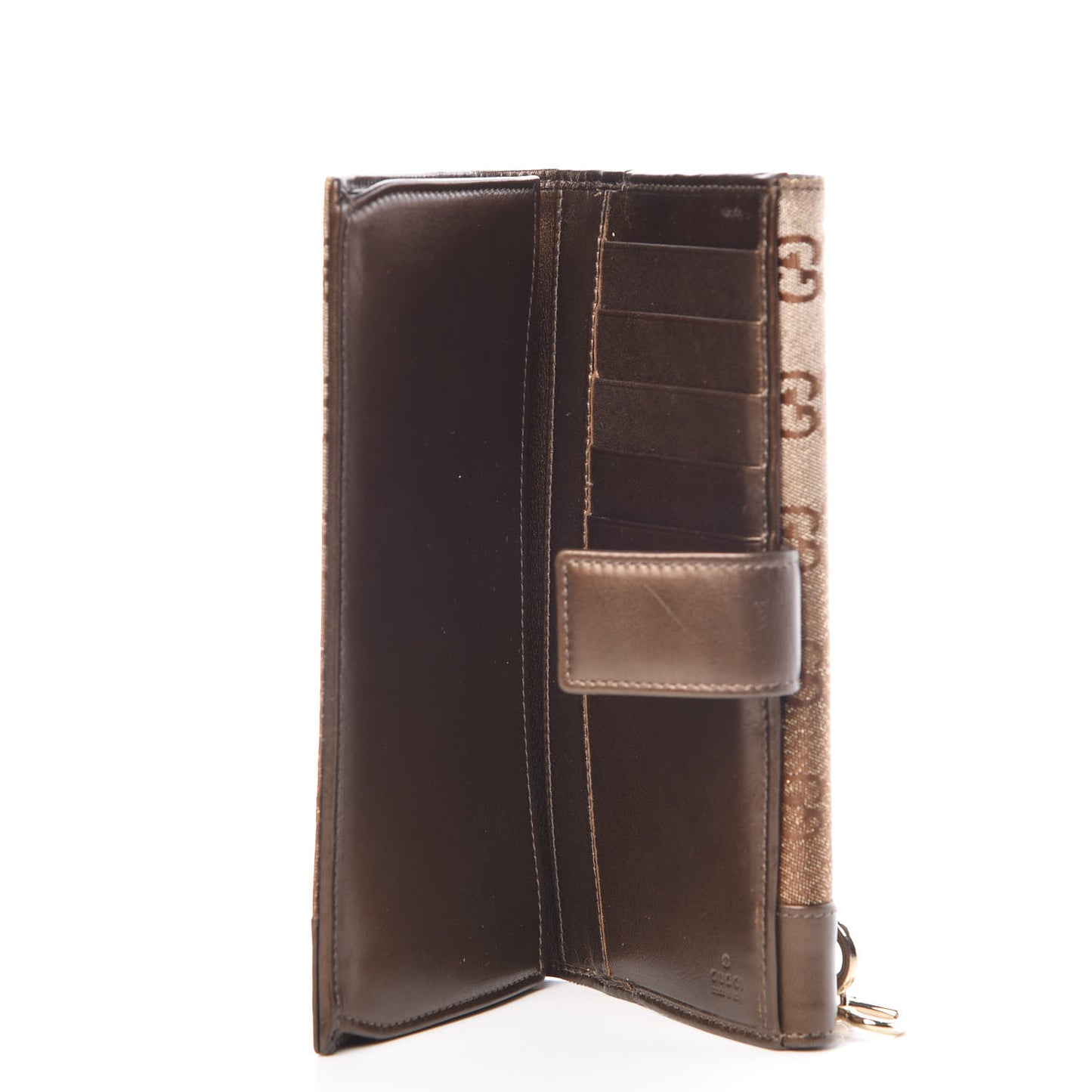 Metallic Monogram Continental Wallet Brown