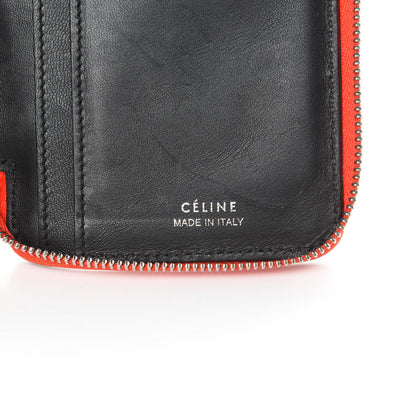 Celine Drummed Calfskin Zip Around Multifunction Wallet Coral 6 of 10
