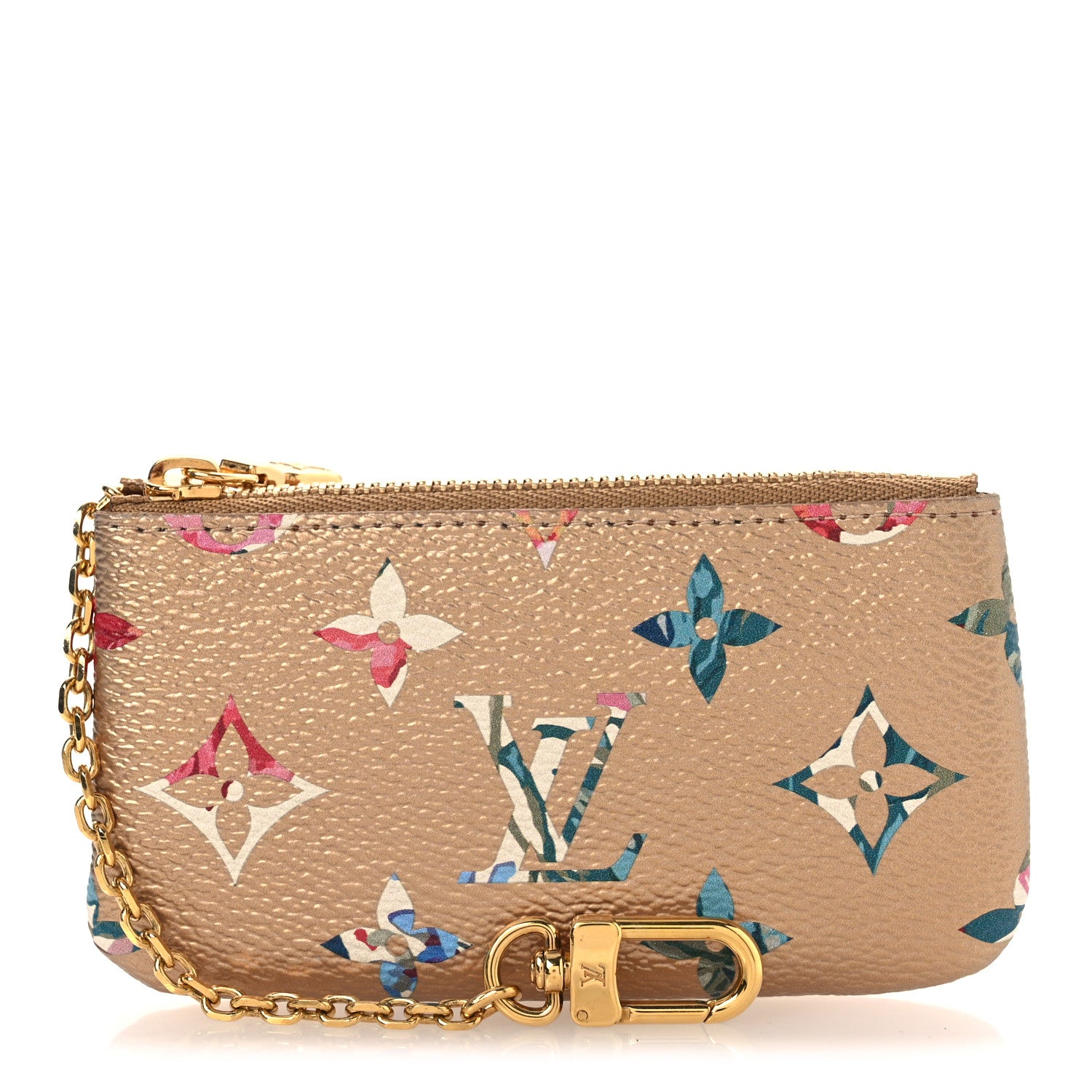 Louis Vuitton Metallic Monogram LV Garden Key Pouch Gold 3 of 8