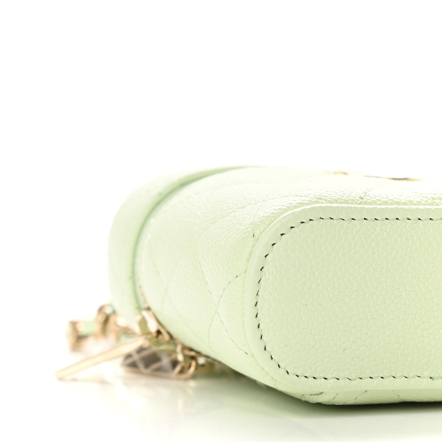 Chanel Caviar Quilted Small Handle With Care Vanity Case With Chain Light Green 8 of 9