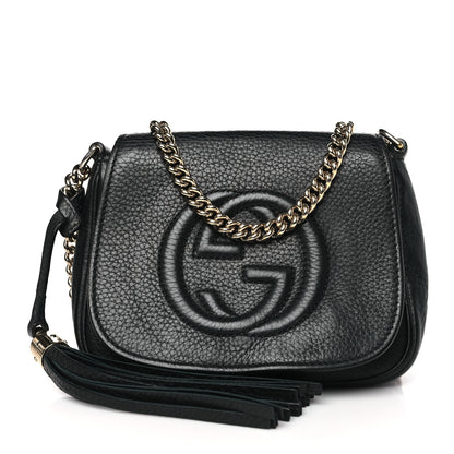 Gucci Pebbled Calfskin Small Soho Flap Crossbody Black 1 of 10