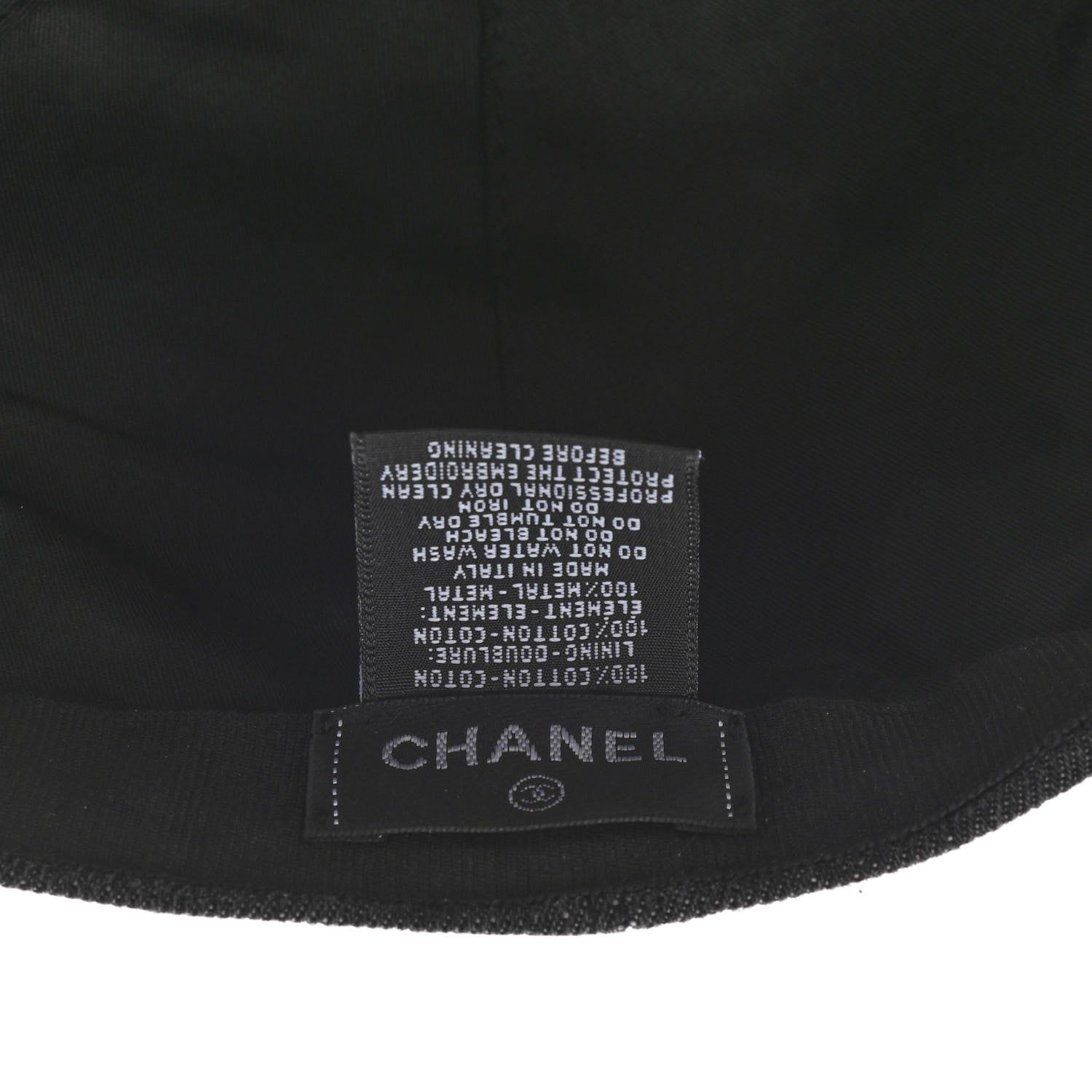 Chanel Cotton Sequin CC Cap Hat Black 8 of 8