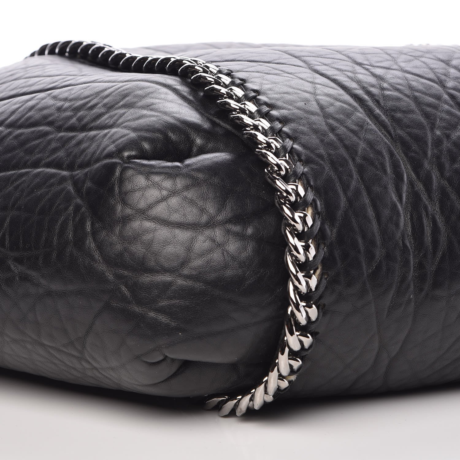 Stella McCartney Shaggy Deer Shearling Chain Falabella Tote Black 8 of 9