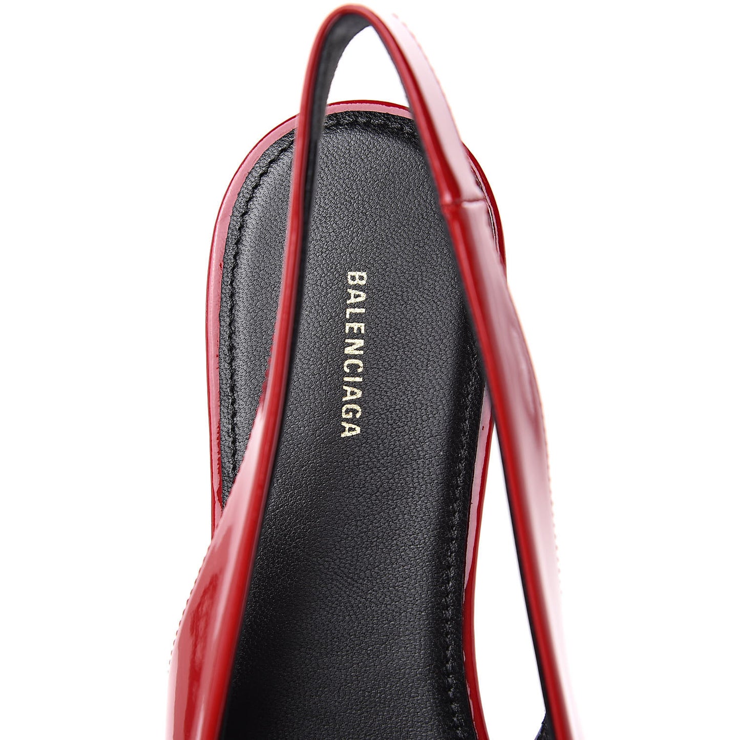 Patent BB Knife Pointy Toe Slingback Flats 39 Rouge Cardinal